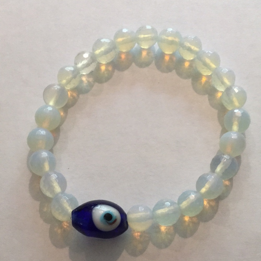 Opalite Crystal Protection Healing Talisman Handmade Bracelet by Crystal Bliss